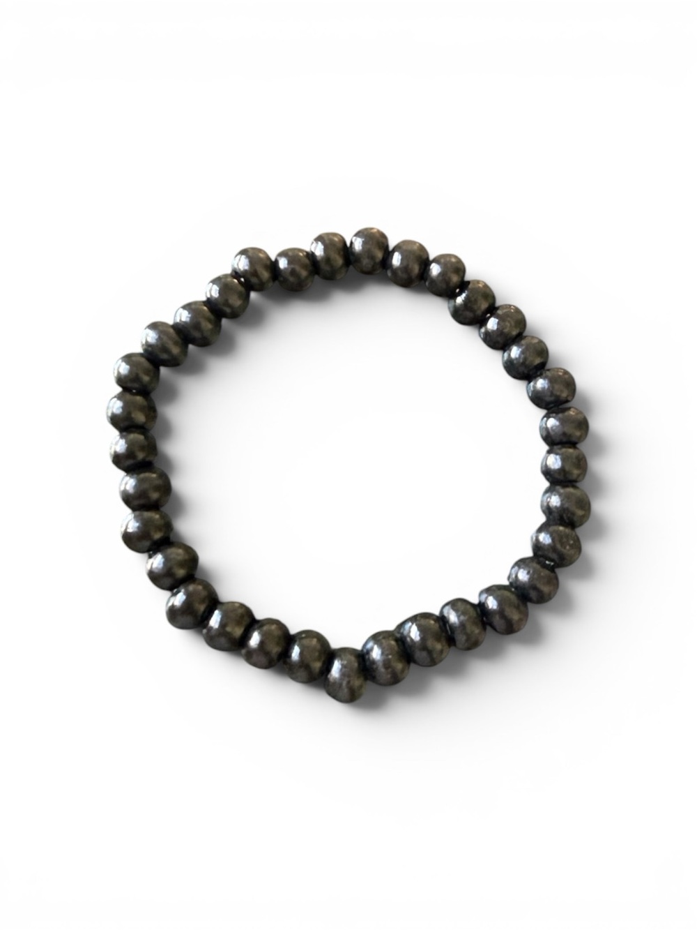 Dark Hematite Beaded Stretch Bracelet
